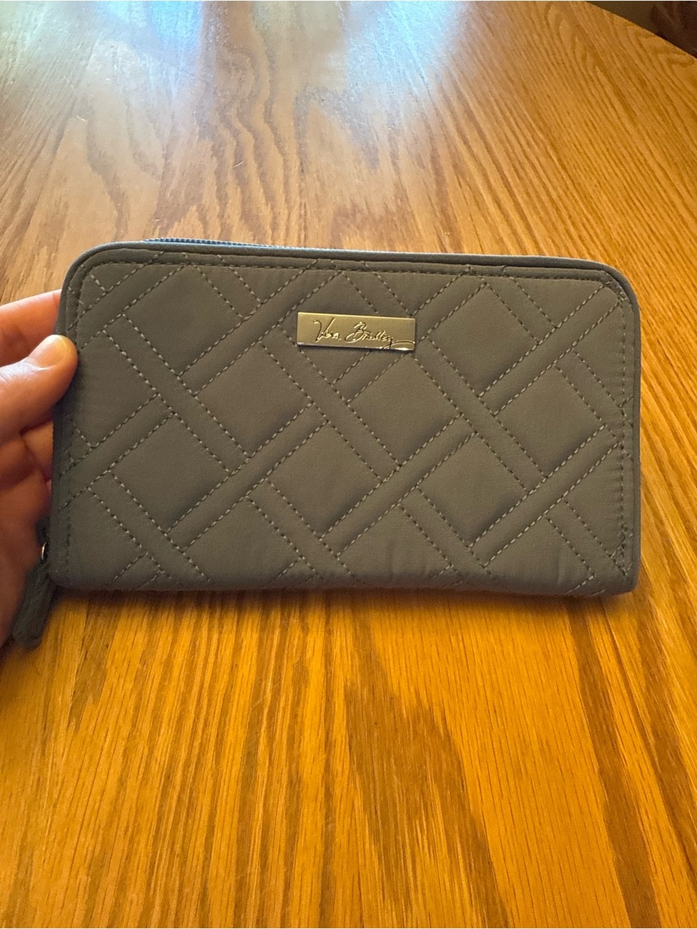 Vera Bradley Quilted Zip-Around Wallet - Slate Gray